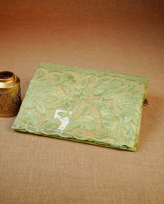 Pastel Green colour Tussar Designer saree