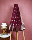 Maroon colour soft silk saree
