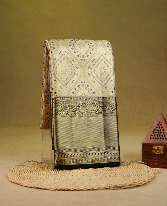 Sandal colour pure tissue silk saree