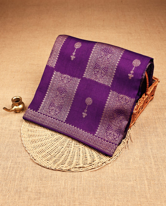 Violet Colour Banaras Silk Tussar Georgette Saree