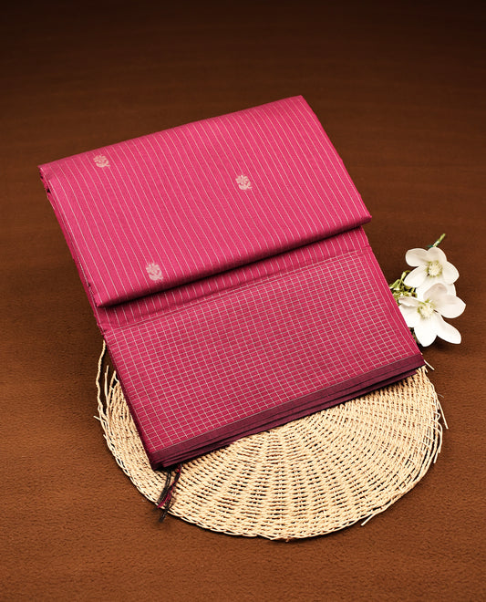 Magenta Colour Silk Cotton Saree