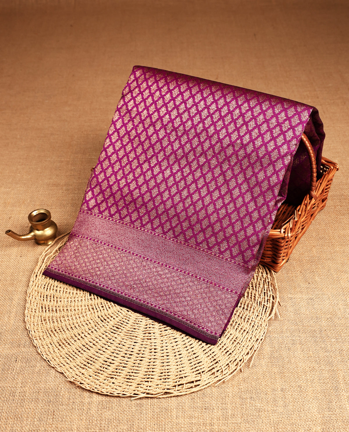 Purple Colour Banaras Katan Silk Saree