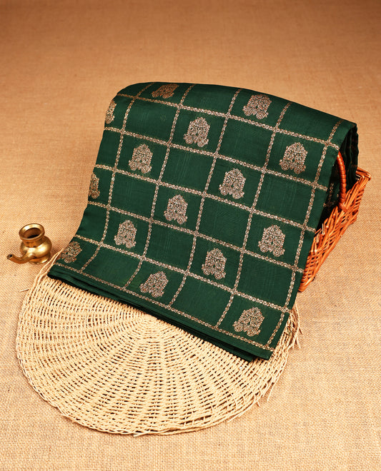 Green Colour Banaras Silk Tussar Georgette Saree