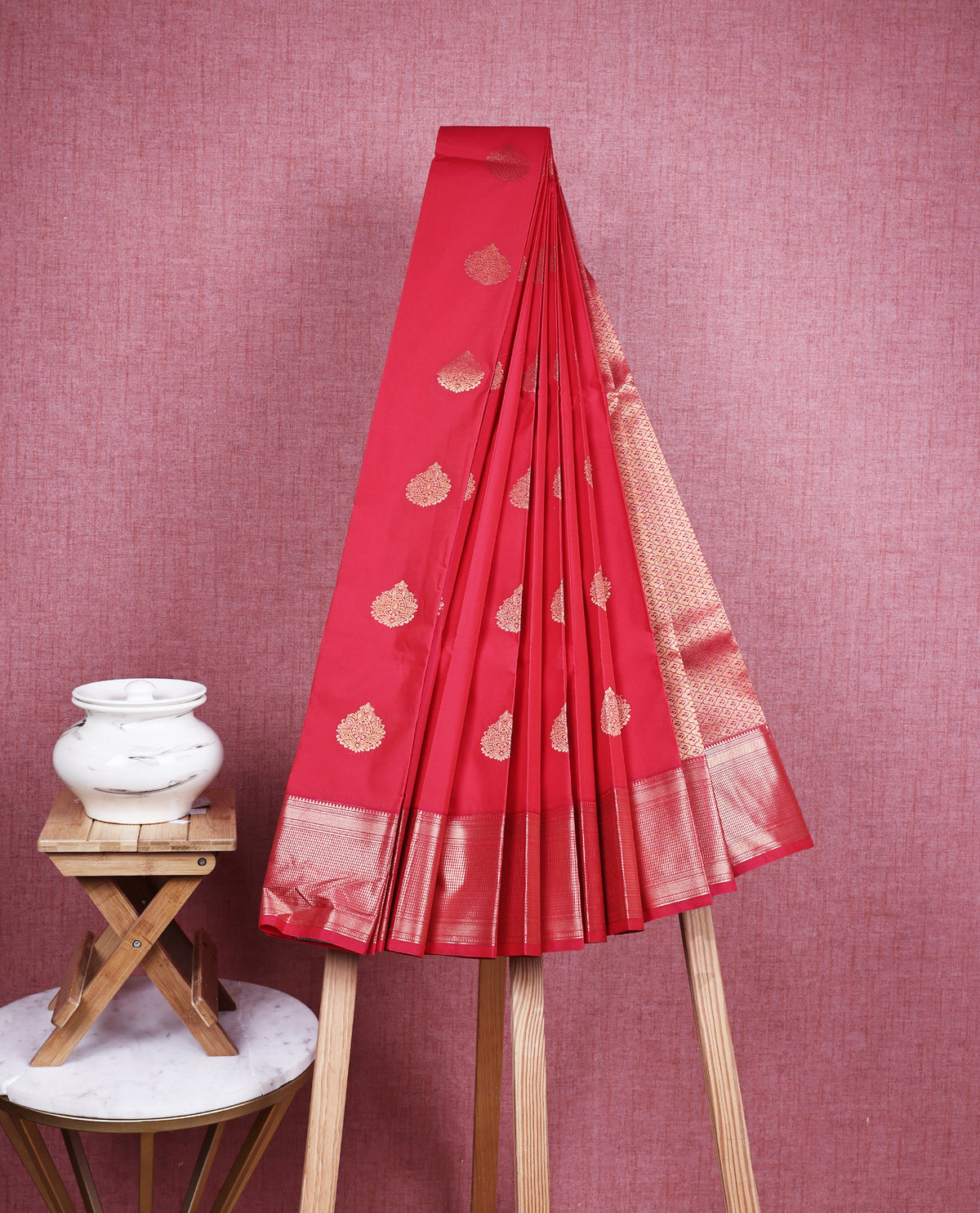 Virant pink colour soft silk saree