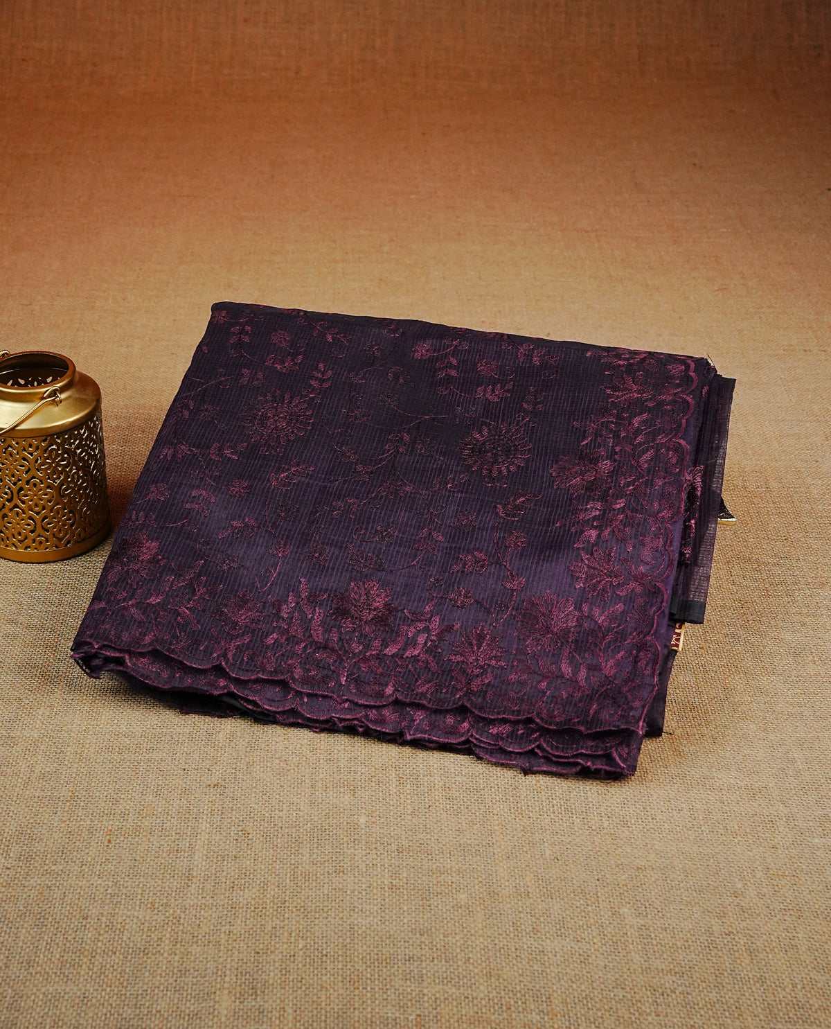 Wine colour Net Kota Designer saree.