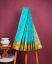 Aqua Blue colour soft silk saree
