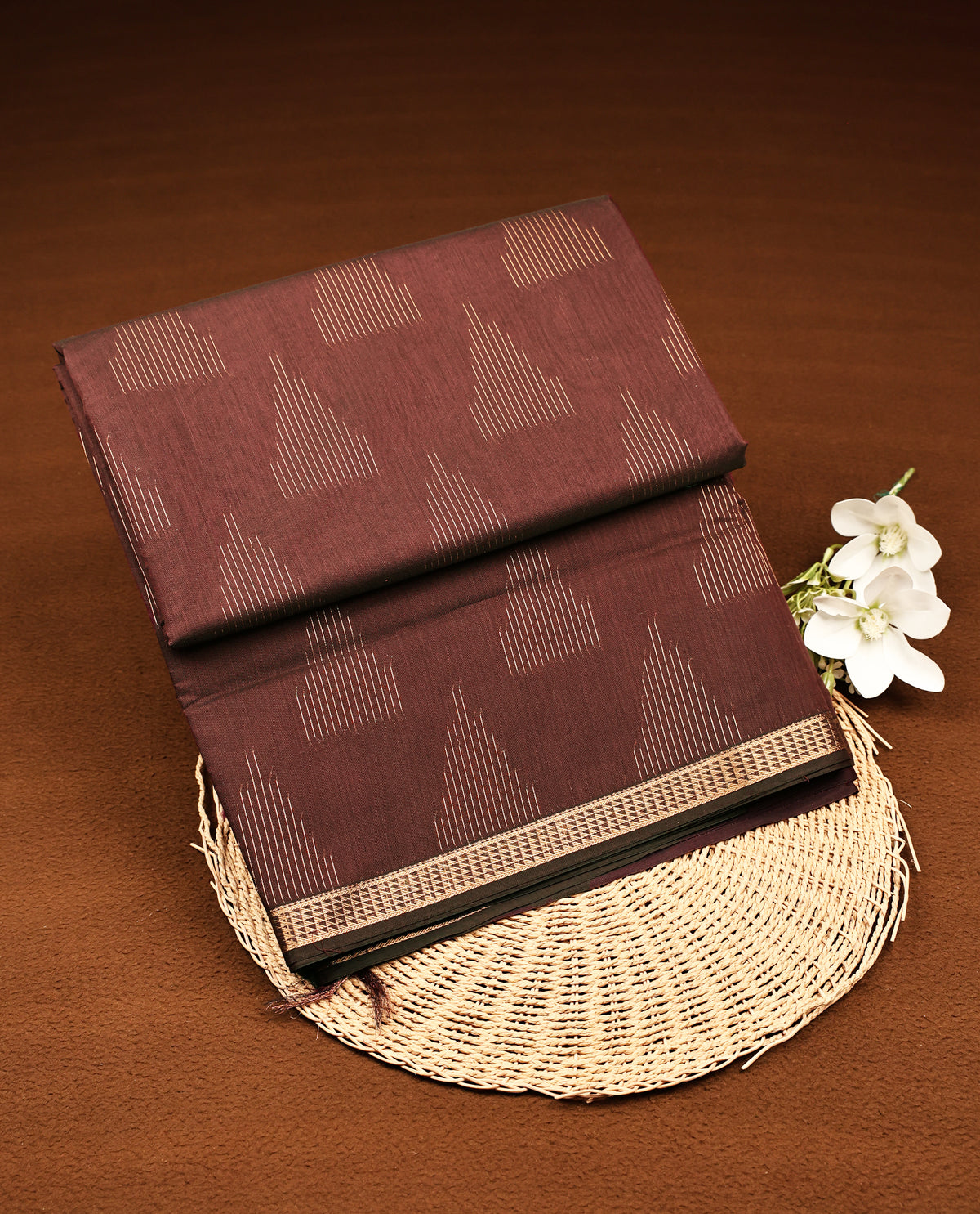 Brown Colour Silk Cotton Saree