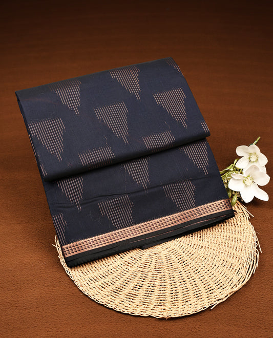 Navy Blue Colour Silk Cotton Saree