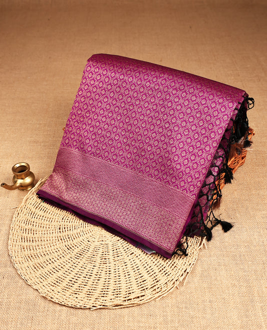 Purple Colour Banaras Katan Silk Saree