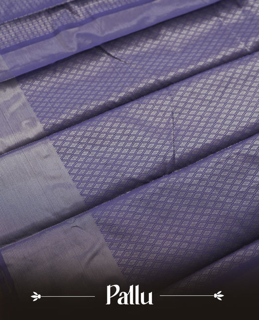 Navy blue colour semi silk saree featuring neem zari Brocade Pattern all over the body, complemented by a Self Colour woven border with detailing, Pallu & blouse.