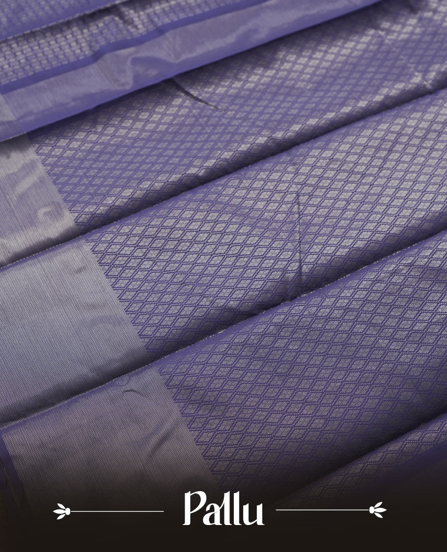 Navy blue colour semi silk saree featuring neem zari Brocade Pattern all over the body, complemented by a Self Colour woven border with detailing, Pallu & blouse.