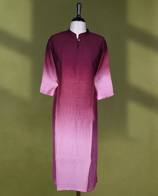 Triple shade Readymade kurti with digital prints for women, featuring 3/4 sleeves.