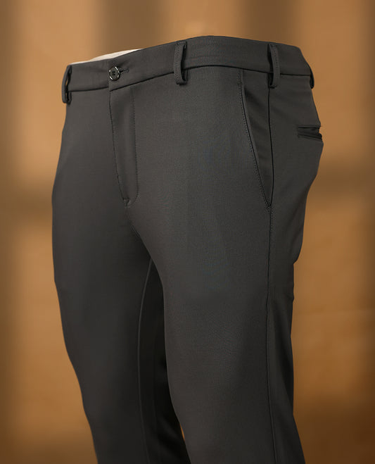 Deep Ash colour High Quality IRONY formal Fit pants for men.