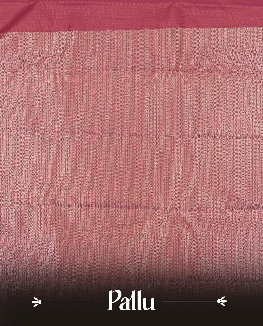 Dark magenta colour semi soft silk saree featuring a self coloured textured patterned body, complemented by self coloured golden tiny diamond motifes on pallu & border and a matching blouse piece.