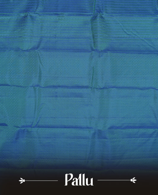 Peacock Blue Colour Semi Soft Silk Saree Featuring a Self Coloured Patterned Body, Complemented by Self Coloured Pallu & Border and a Matching Blouse Piece