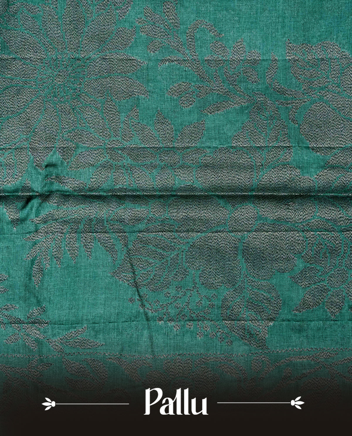 Green colour banaras saree featuring Antique zari kodi pattern on body, complemented by borderless & comes with matching blouse piece.