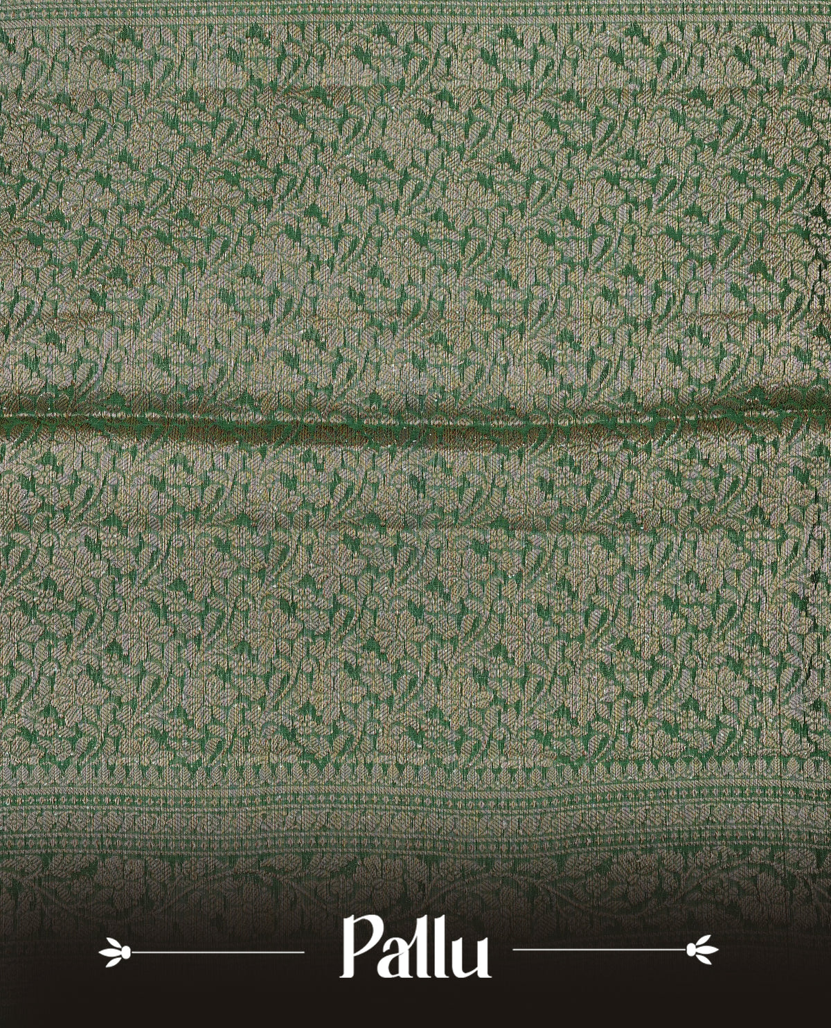 Pista green colour banaras silk saree featuring gold zari buttas on body, complemented by contrast Dark green with gold zari border, comes with matching blouse piece.