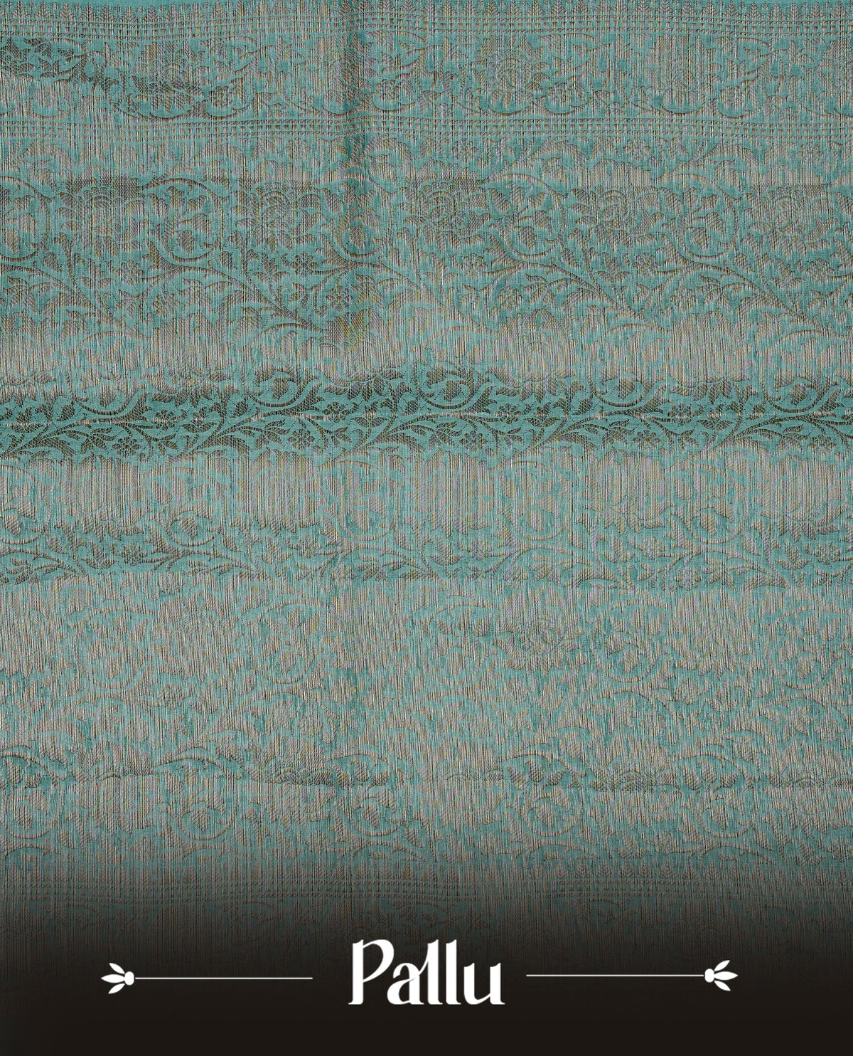 Aqua colour Banaras silk saree featuring gold zari buttas on body, complemented by self colour with zari border, comes with matching blouse piece.