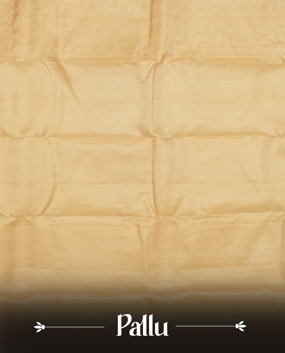 Wheat colour semi soft silk saree featuring a self coloured textured patterned body, complemented by self coloured pattern on pallu & border and a matching blouse piece.