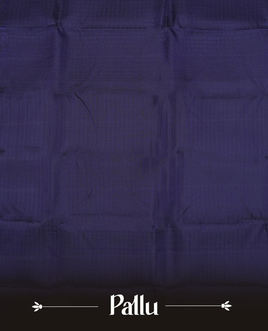 Dark blue colour semi soft silk saree featuring a self coloured textured patterned body, complemented by self coloured tiny diamond motifes on pallu & border and a matching blouse piece.