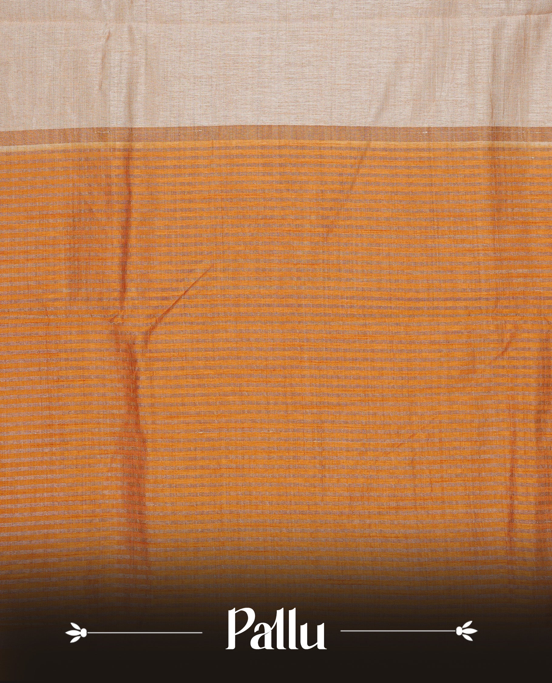 Cream colour Semi Tussar silk saree featuring an elegant plain body, accentuated by a contrast mustard border adorned with intricate gold Mango zari work, paired with a matching blouse piece.