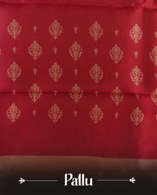 Off White colour soft silk saree with contrast Maroon border.