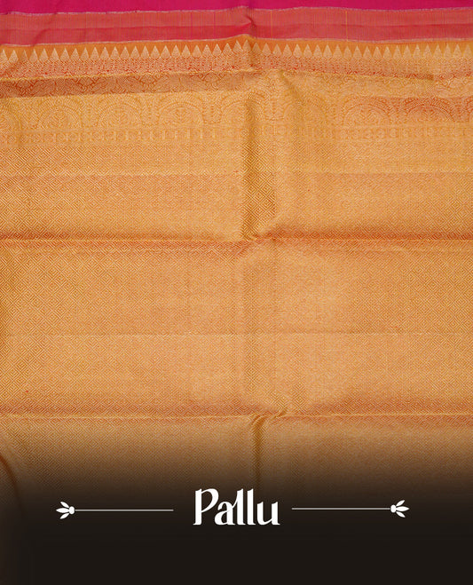 Rani pink colour traditional kancheepuram silk saree