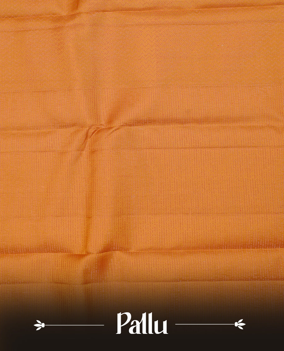 Mustard Yellow Colour Traditional Kancheepuram Silk Saree Featuring Bronze Zari Pattern  Motifs on the Body, Designed Without a Border and with a Grand Pallu, Paired with a Matching Blouse.