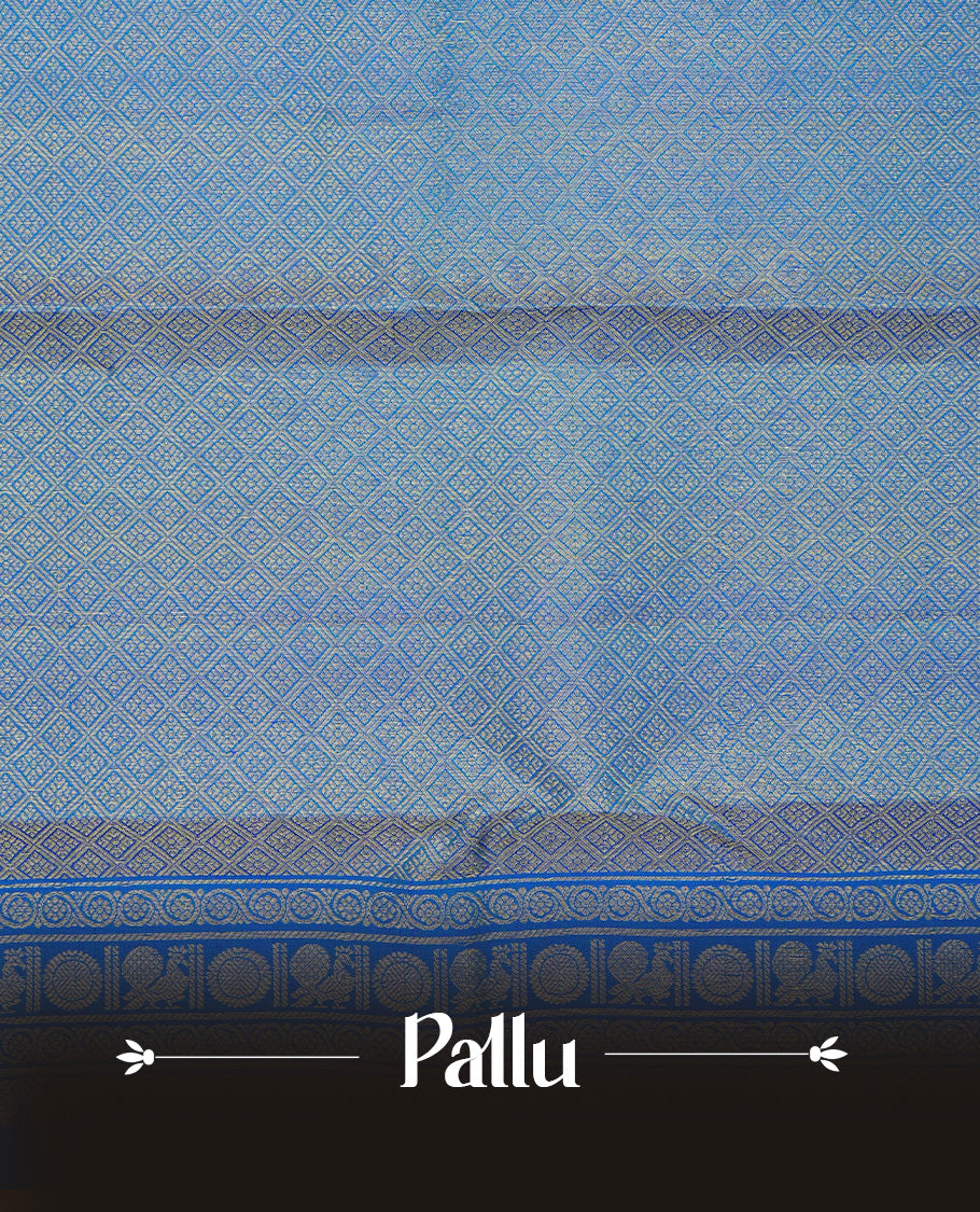 Violet & blue double shade colour traditional kancheepuram silk saree