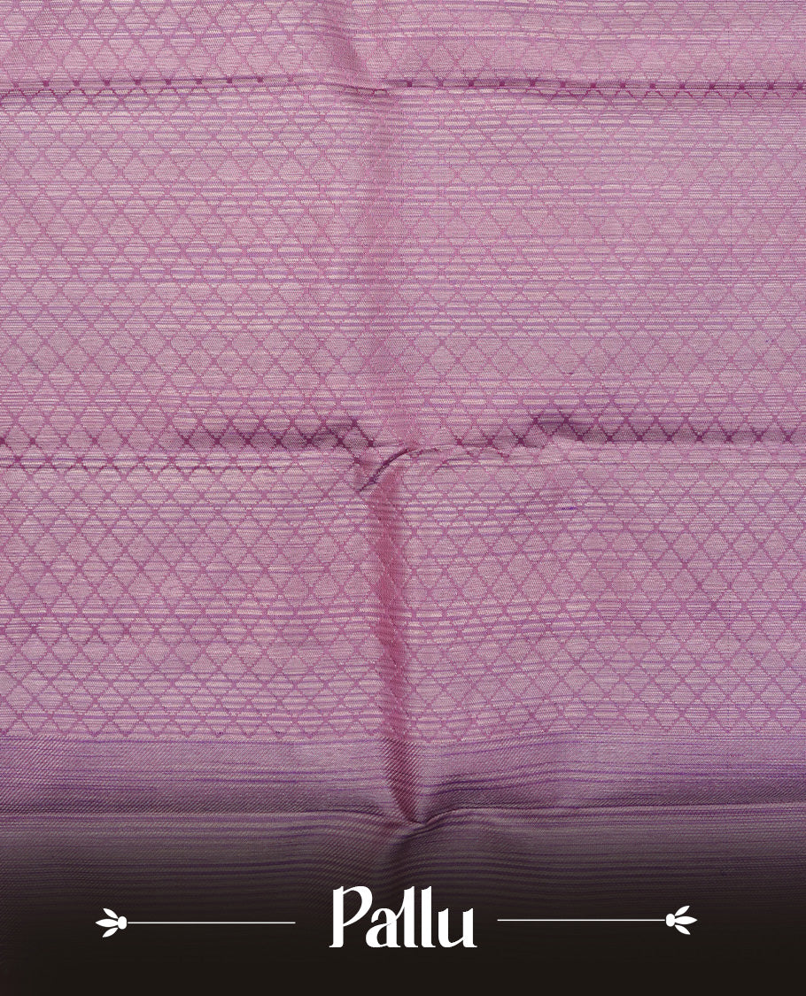 Mauve colour pure wedding silk saree featuring antique zari Floral kodi pattern on body, complemented by self colour with traditional border, comes with matching blouse piece.