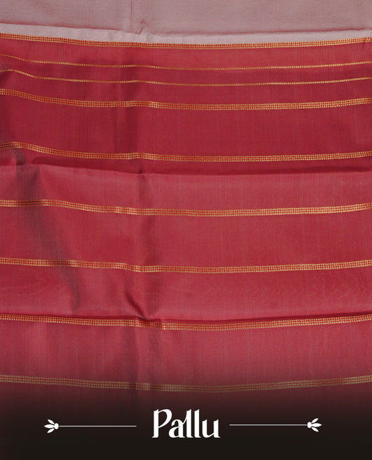 Off White  Colour Semi Silk Saree Featuring  Maroon thread buttas On Body, Highlighted  by contrast border with Mango motifs, paired with matching blouse piece.