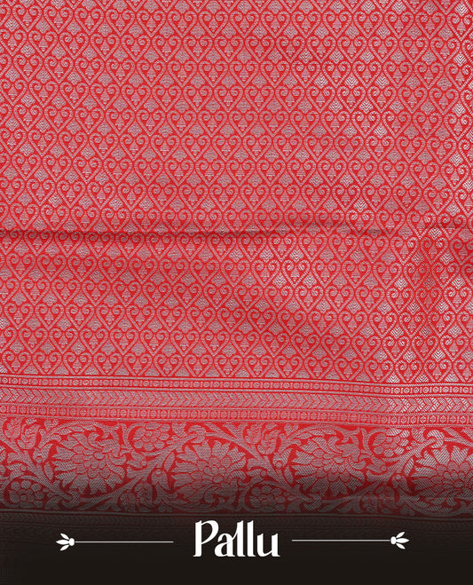 Black & silver Cream colour Net Tissue saree Elegant plain body, complemented by Red colour with Light gold zari traditional border, paired  with matching blouse piece.