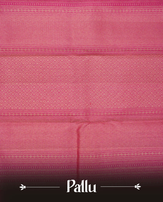 Maroon colour pure wedding silk saree featuring gold zari Small diamond & Motifs on body, complemented by self colour with traditional border, comes with matching blouse piece.