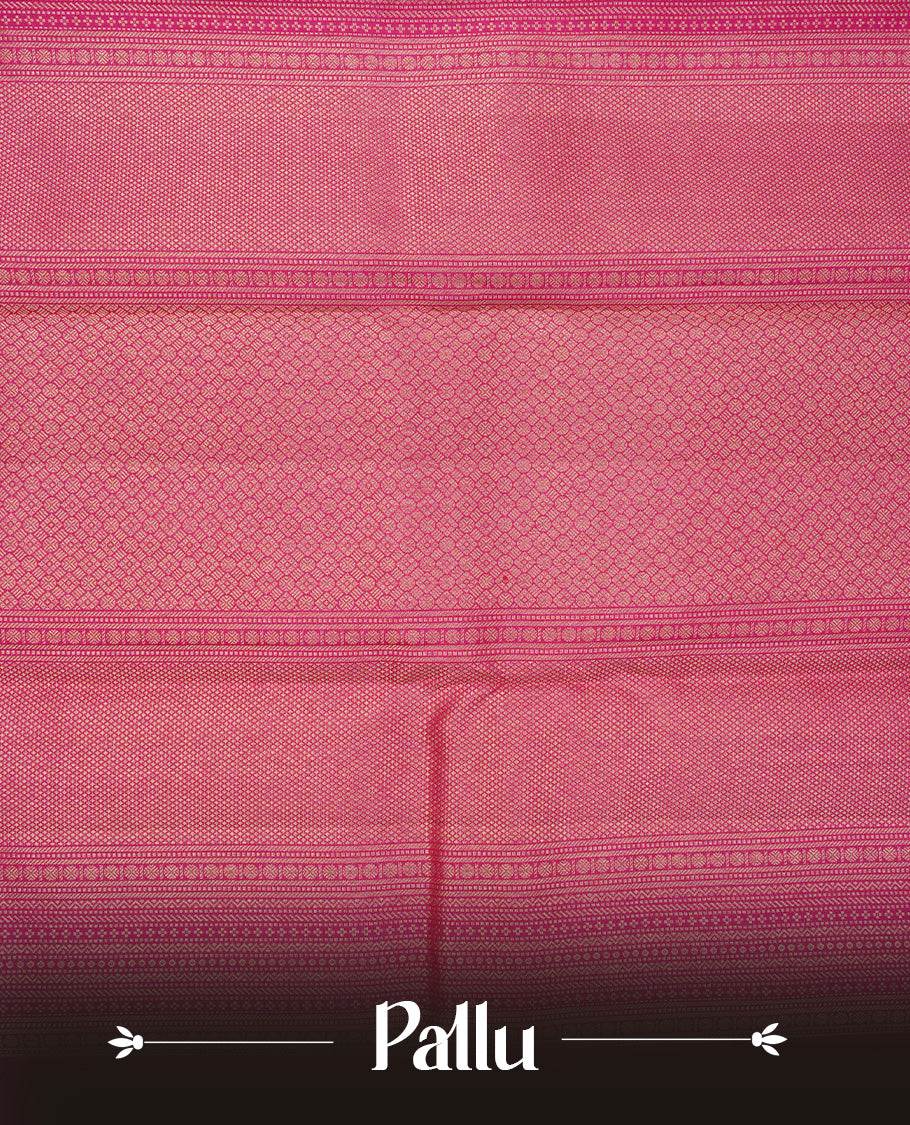 Maroon colour pure wedding silk saree featuring gold zari Small diamond & Motifs on body, complemented by self colour with traditional border, comes with matching blouse piece.