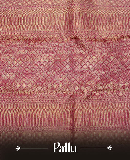 Maroon Colour Pure Wedding silk saree featuring Gold zari Box with with kodi pattern with circle motif worked body, complemented by self colour with traditional border, comes with matching blouse piece.