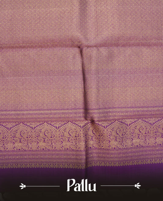 Deep purple colour Traditional kancheepuram silk saree