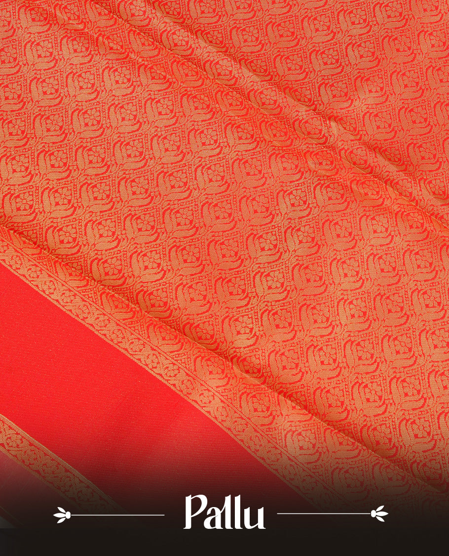 Cream Colour Semi Soft Silk Saree Featuring Gold zari Patter On Body, Highlighted  by contrast Dark red border with Gold zari, paired with matching blouse piece.