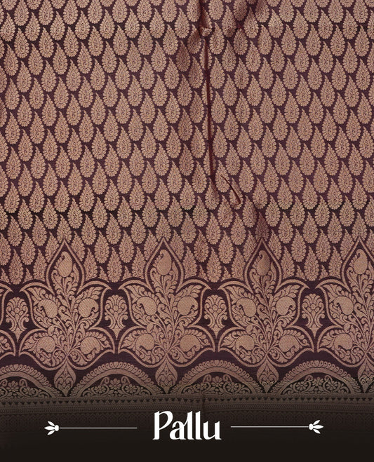 Olive colour Traditional kancheepuram silk saree