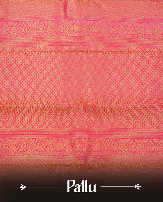 Magenta colour pure wedding silk saree featuring Gold & silver combined zari elephant pattern on body, complemented by self colour with traditional border, comes with matching blouse piece.