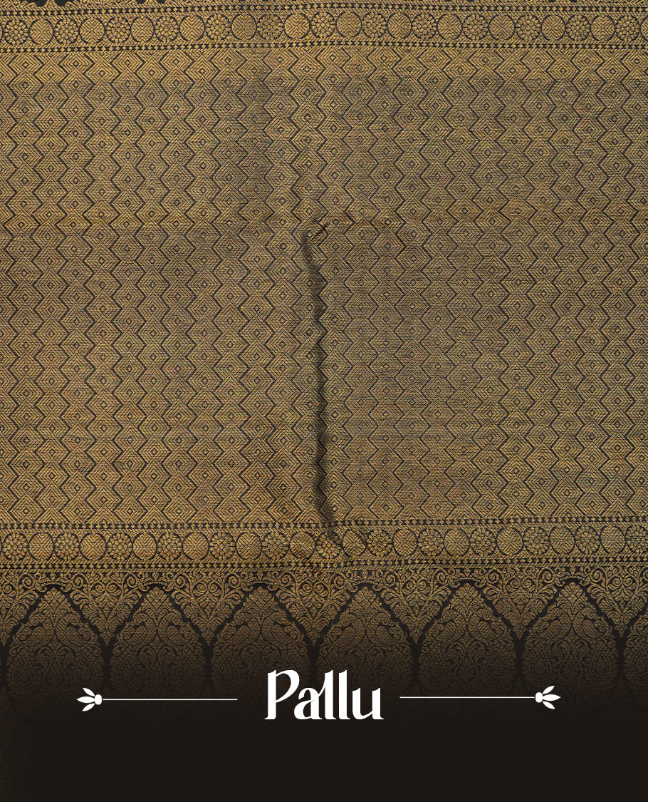Olive colour Traditional kancheepuram silk saree