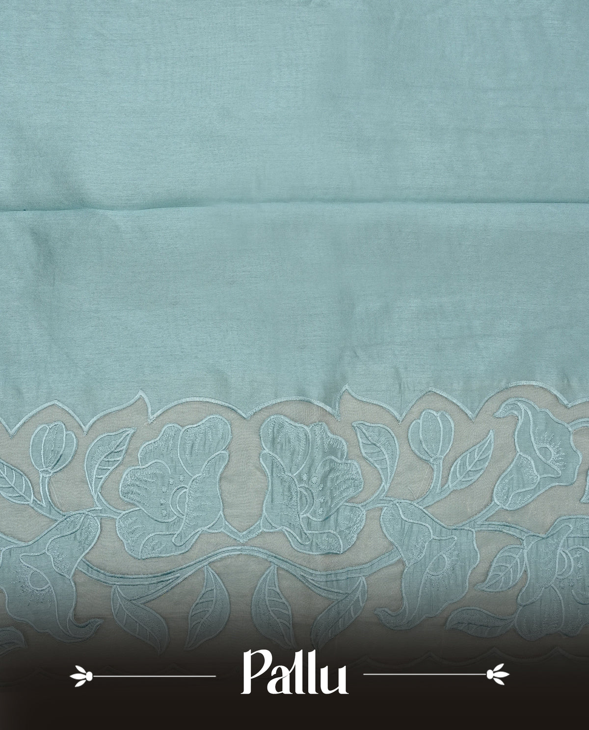 Pastel Blue colour Tussar Designer saree.