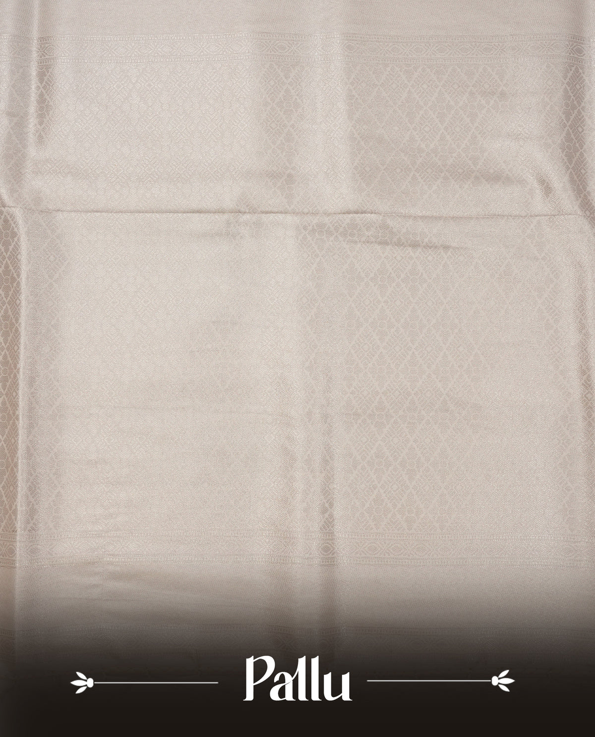 Off white colour softie silk saree featuring silvar zari, rich pallu floral pattern brocade body, with contrasting self colour border.paired with matching blouse piece.