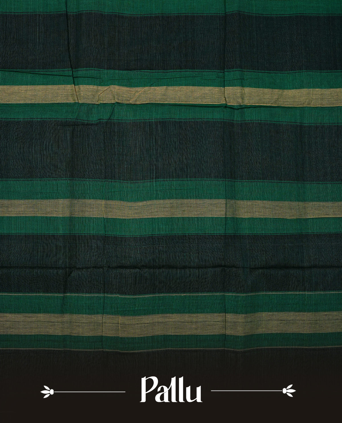 Bottle Green colour Narayanapattu cotton saree with a plain body, complemented by a Maroon Colour with beige colour Elephant designed border & contrast pallu, paired with a matching blouse piece.