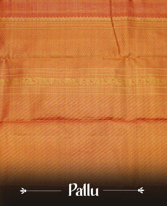 Red & Gold double shade colour pure tissue silk saree