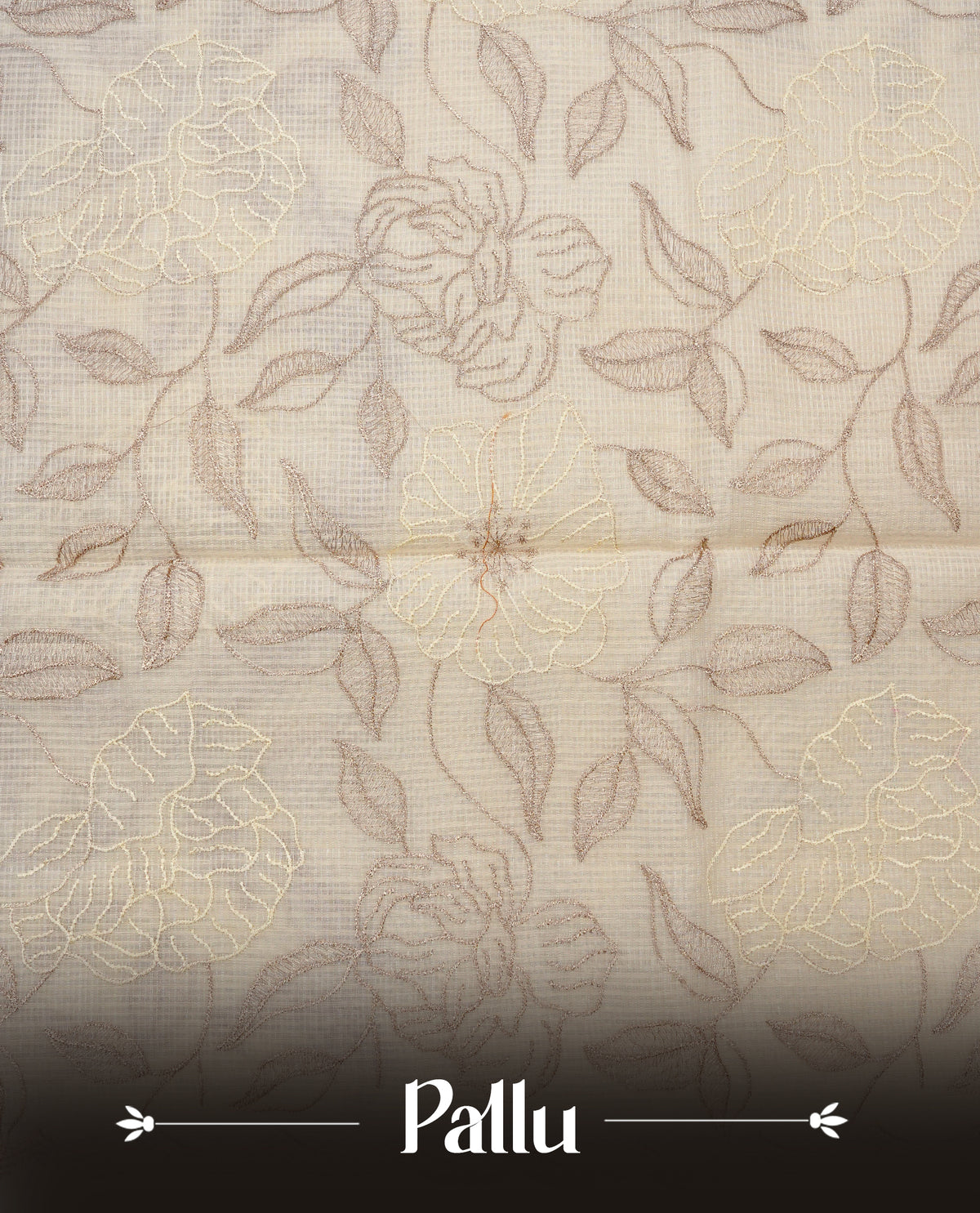 Cream colour Net Kota Designer saree.