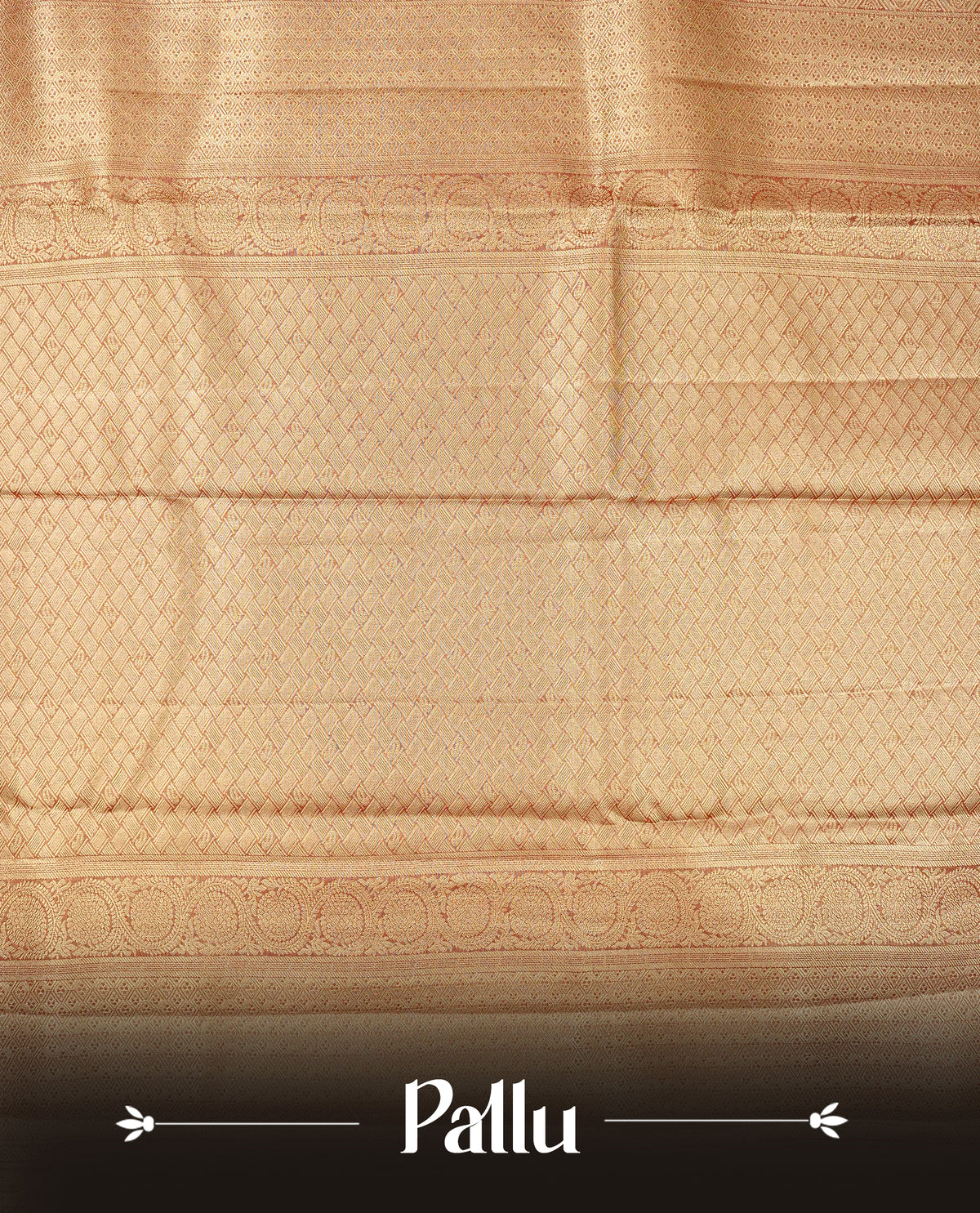 Light Gold colour Semi Tissue Silk Saree featuring gold zari Works on the body, complemented by an intricately woven gold zari pallu, a rich Maroon border with gold zari work and paired with a matching plain blouse piece.