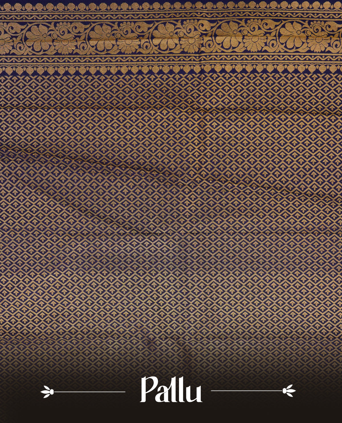 Mustard yellow colour silk saree featuring gold zari stipes on body, contrast navy blue with gold zari traditional border, contrast grand pallu comes with matching blouse piece .