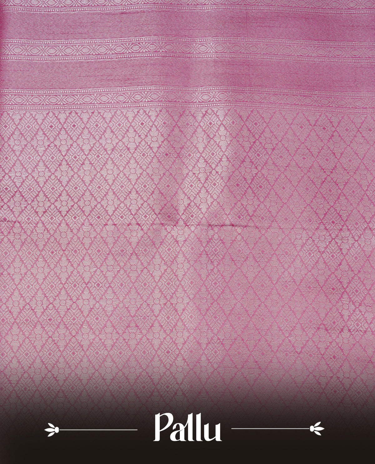 Onion pink colour softie silk saree featuring silver zari, rich pallu floral pattern brocade body, with contrasting self colour border.paired with matching blouse piece.
