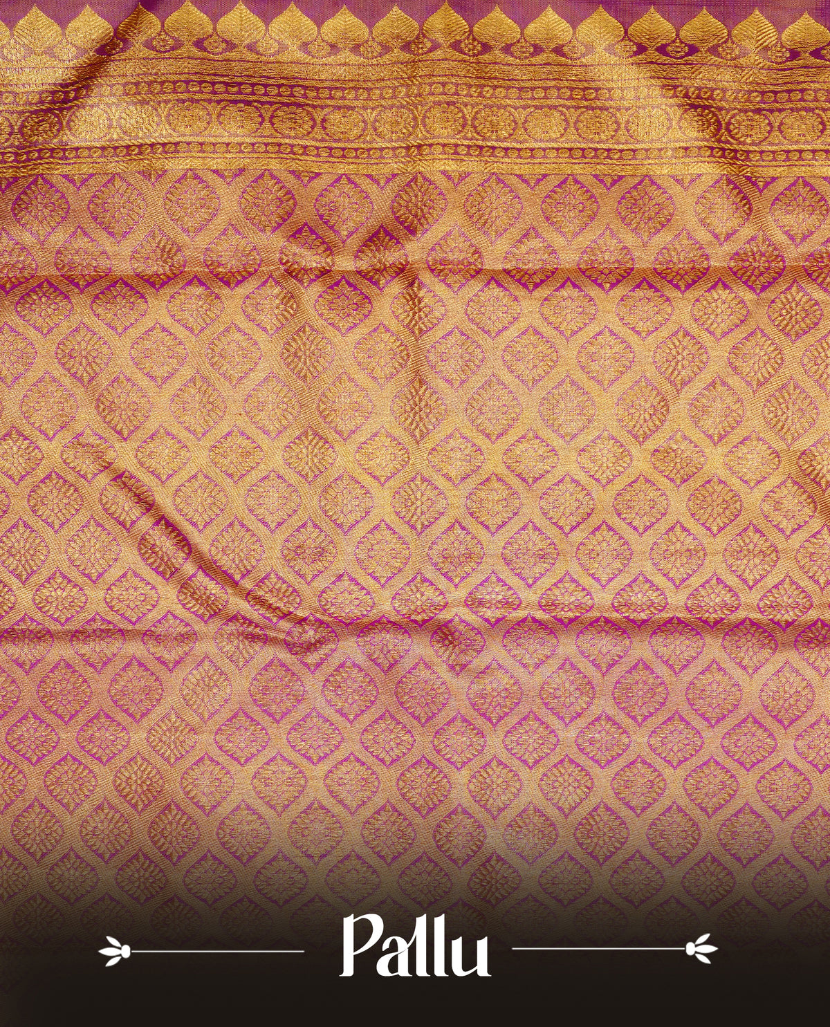 Purple and Gold double shade colour pure tissue silk saree featuring Gold zari floral kodi pattern on body, complemene\ted by contrast Purple colour traditional border, comes with matching blouse piece.