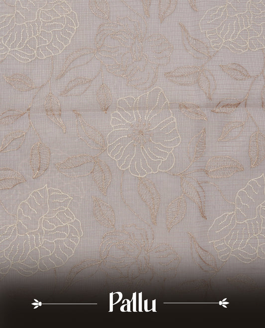 Light Pink colour Net Kota Designer saree.